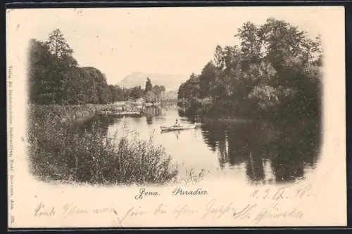 AK Jena, Flusspartie an der Saale im Paradies