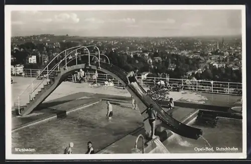 AK Wiesbaden, Opel-Bad, Rutschbahn