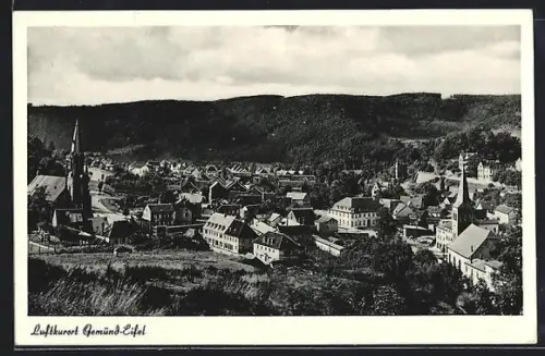 AK Gemünd /Eifel, Ortsansicht mit Kirchen
