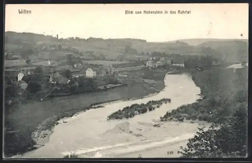 AK Witten, Blick von Hohenstein in das Ruhrtal