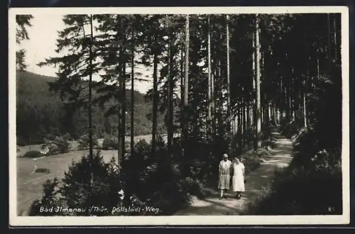 AK Bad Ilmenau /Thür., Partie am Döllstädt-Weg