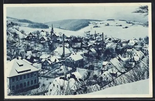 AK Seiffen i. Erzgeb., Ortsansicht vom Berghang aus