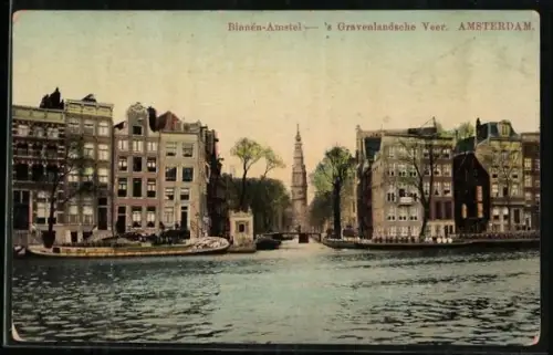 AK Amsterdam, `s Gravenlandsche Veer & Binnen-Amstel