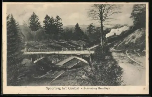 AK Valkenburg /L., Spoorbrug in `t Geuldal, Schaesberg Hermitage