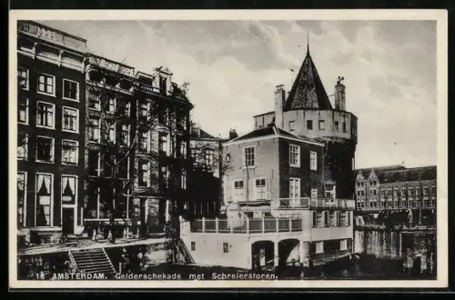 AK Amsterdam, Gelderschekade met Schreierstoren