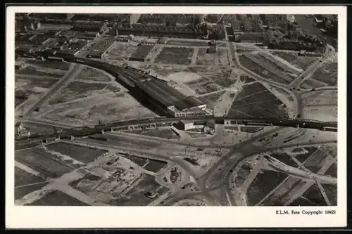 AK Rotterdam, Hofplein met omgeving 1946, Fliegeraufnahme
