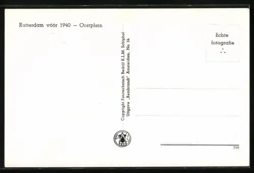 AK Rotterdam, Oostplein voor 1940, Fliegeraufnahme