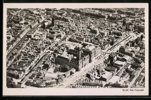 AK Rotterdam, Overzicht Centrum voor 1940, Fliegeraufnahme