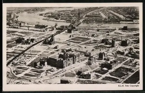 AK Rotterdam, Overzicht Centrum, Fliegeraufnahme 1946