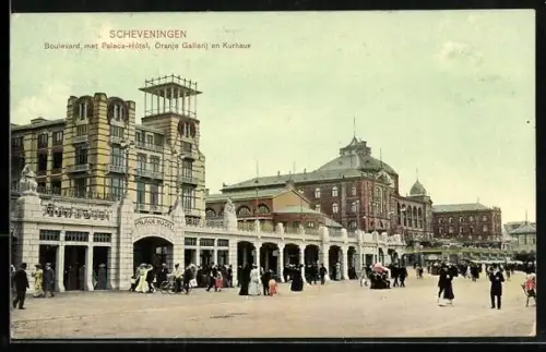 AK Scheveningen, Boulevard met Palace-Hotel, Oranje Gallerij en Kurhaus