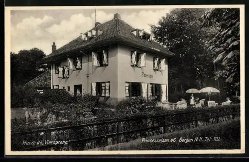 AK Bergen /N. H., Pension Huize de Viersprong, Prinselaan 46