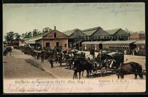 AK Rosario de Sta. Fé, Estacion FCCA, Bahnhof