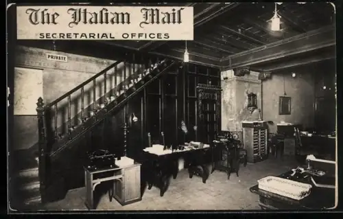 Foto-AK Firenze, Secretarial Offices The Italian Mail, Zeitung