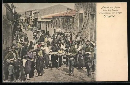 AK Smyrne, Feigenmarkt im Bazar