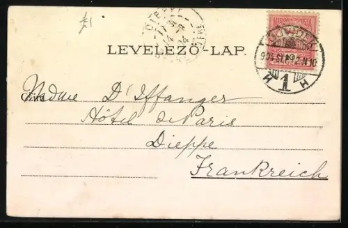 Lithographie Budapest, Blocksberg, Panorama