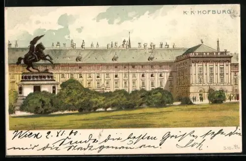 Lithographie Wien I, Hofburg, Ehemalige Kaiserresidenz