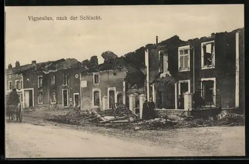 AK Vingeulles, zerstörter Strassenzug