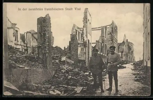AK Visé, Ruinen der zerstörten Stadt