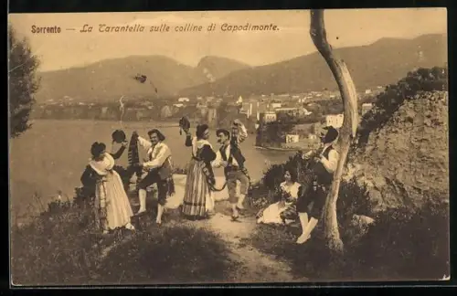 AK Sorrento, La Tarantella sulle colline di Capodimonte