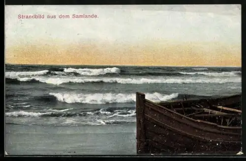 AK Samland, ein Boot am Strand