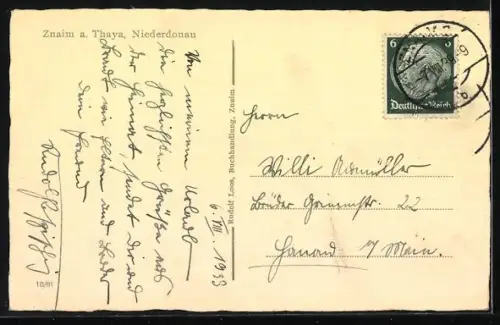 AK Znaim a. Thaya, Blick zur Kirche