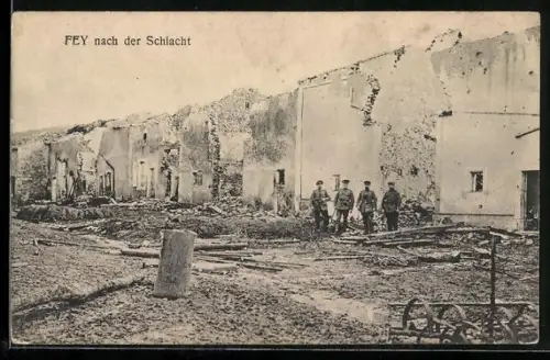 AK Fey, nach der Schlacht, 1. Weltkrieg