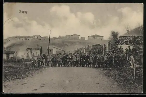 AK Cheppy, Soldaten des Landw.- Inft.- Regt. 124