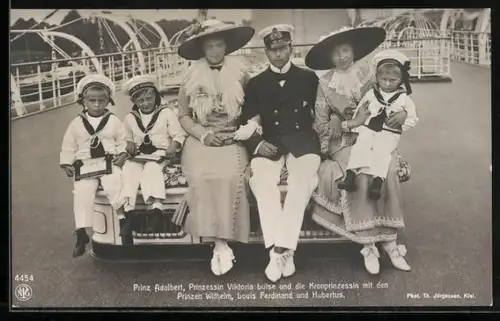 AK Prinz Adalbert von Preussen, Prinzessin Viktoria Luise und die Kronprinzessin mit den Prinzen