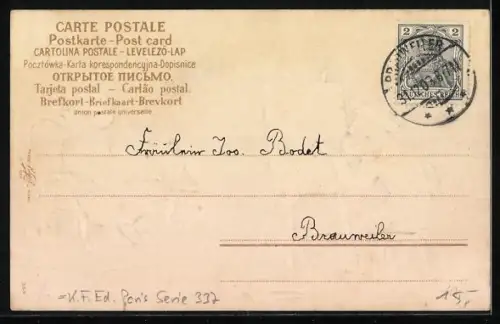 Lithographie Affe in seinem Atelier portraitiert Katzen