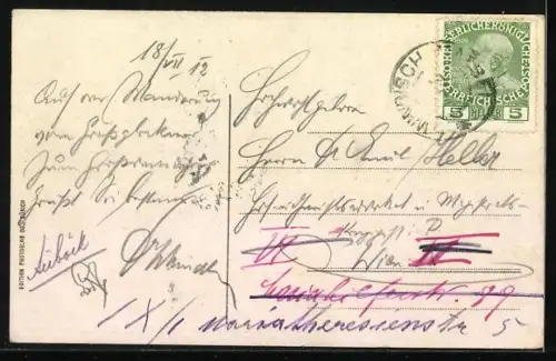 AK Windisch-Matrei, Ortspanorama mit Schloss Weissenstein