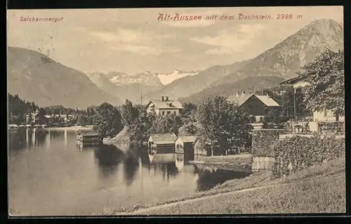 AK Alt-Aussee, Salzkammergut, Ortspartie mit dem Dachstein