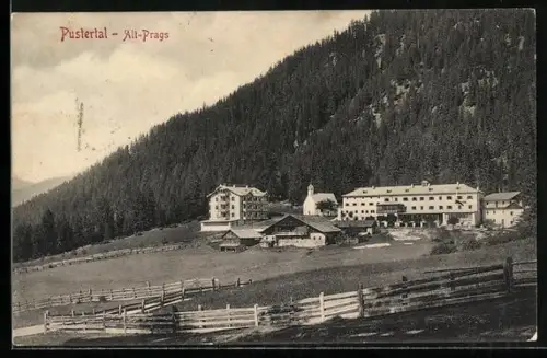 AK Alt-Prags im Pustertal, Kapelle am Hotel