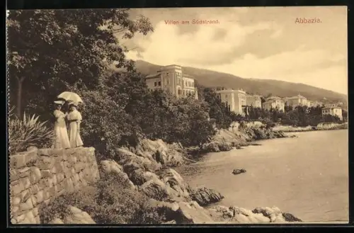 AK Abbazia, Uferpartie mit Villen