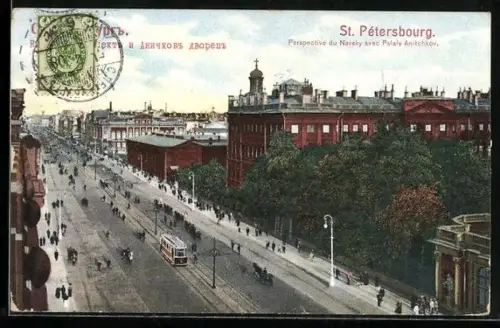 AK St. Petersburg, Newski-Prospekt, Strassenbahn