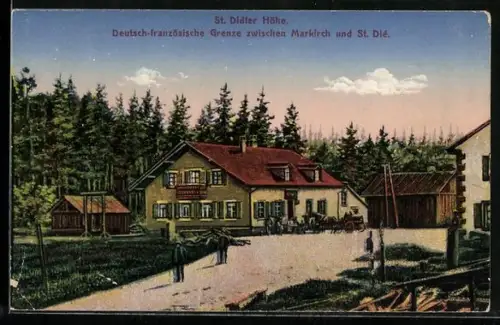 AK St. Didler Höhe, Deutsch-französische Grenze zwischen Markirch und St. Dié