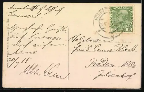 AK Purkersdorf, Totalansicht mit Blick über den Wald