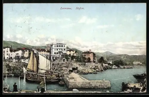 AK Lovrana, Partie am Hafen