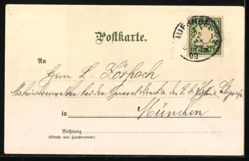 AK Botenpost im Mittelalter, Bote überreicht einen Brief