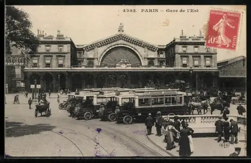 AK Paris, Gare de l`Est, Ostbahnhof mit Bussen