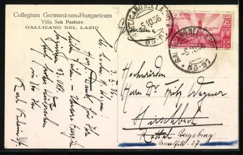 AK Gallicano nel Lazio, Collegium Germanicum-Hungaricum, Villa San Pastore