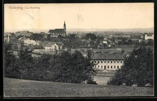 AK Schärding, Panoramablick vom Harraberg