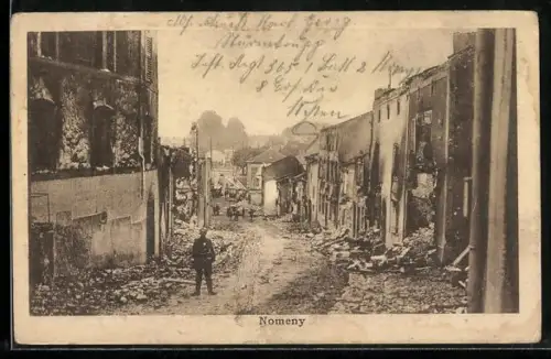 AK Nomeny, Zerstörte Gasse