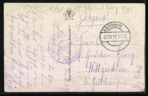 AK Libau, Strassenpartie mit Geschäften, Brücke, Ortspartie