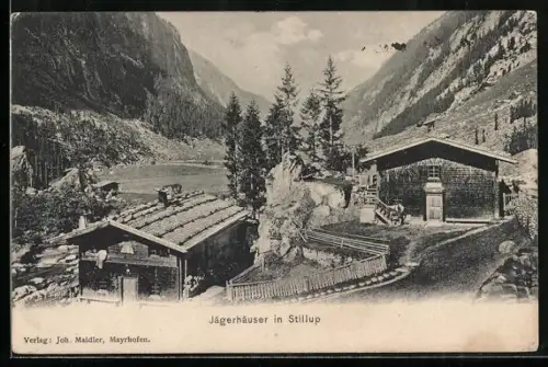 AK Mayrhofen /Tirol, Jägerhäuser in Stillup