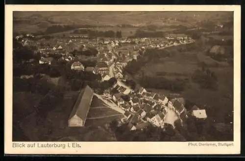 AK Lauterburg, Ortspanorama aus der Luft gesehen