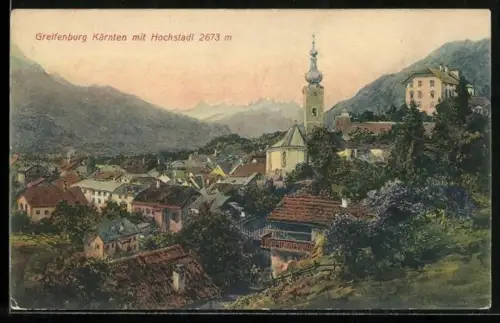 AK Greifenburg, Ortspartie mit Hochstadl