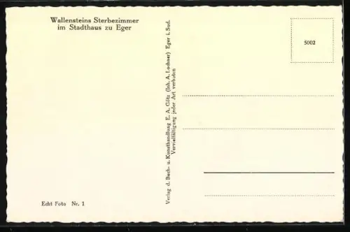 AK Eger, Wallensteins Sterbezimmer im Stadthaus