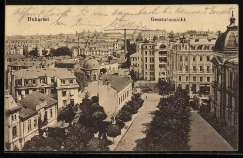 AK Bukarest, Teilansicht der Stadt