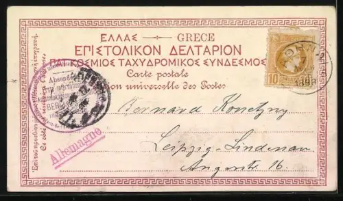 AK Athen, Blick zur Stadt mit Ruinen