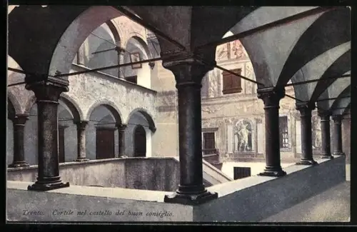 AK Trento, Innenansicht der Burganlage